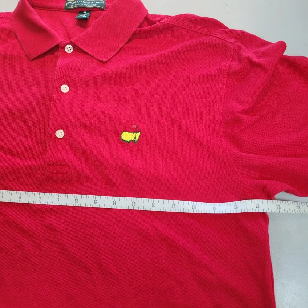 Masters Collection Mens Red Pima Cotton Polo Shirt Mercerized Golf Top Size M